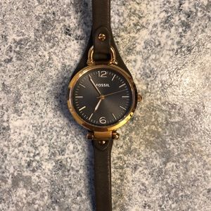 LIKE NEW Brown Leather Fossil Watch